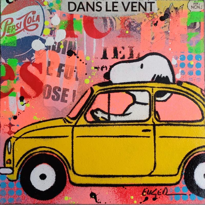 Painting DANS LE VENT by Euger Philippe | Painting Pop-art Acrylic, Cardboard, Gluing Pop icons