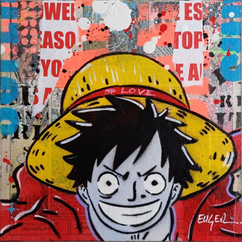 Painting STREET MANGA by Euger Philippe | Painting Pop-art Pop icons Cardboard Acrylic Gluing