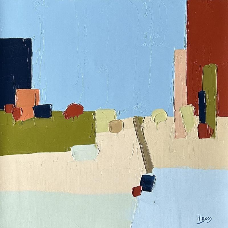 Painting Urbain 1 by Hirson Sandrine  | Painting Abstract Oil Landscapes, Minimalist, Nature