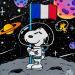 Gemälde Premiers pas sur la Lune par Snoopy von Elly | Gemälde Pop-Art Pop-Ikonen Acryl Posca