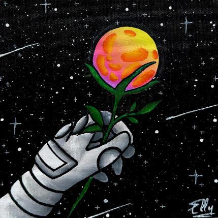 Peinture Fleur de Lune par Elly | Tableau Pop-art Acrylique, Posca Paysages, Scènes de vie