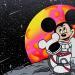 Gemälde Mickey sur la Lune von Elly | Gemälde Pop-Art Pop-Ikonen Acryl Posca