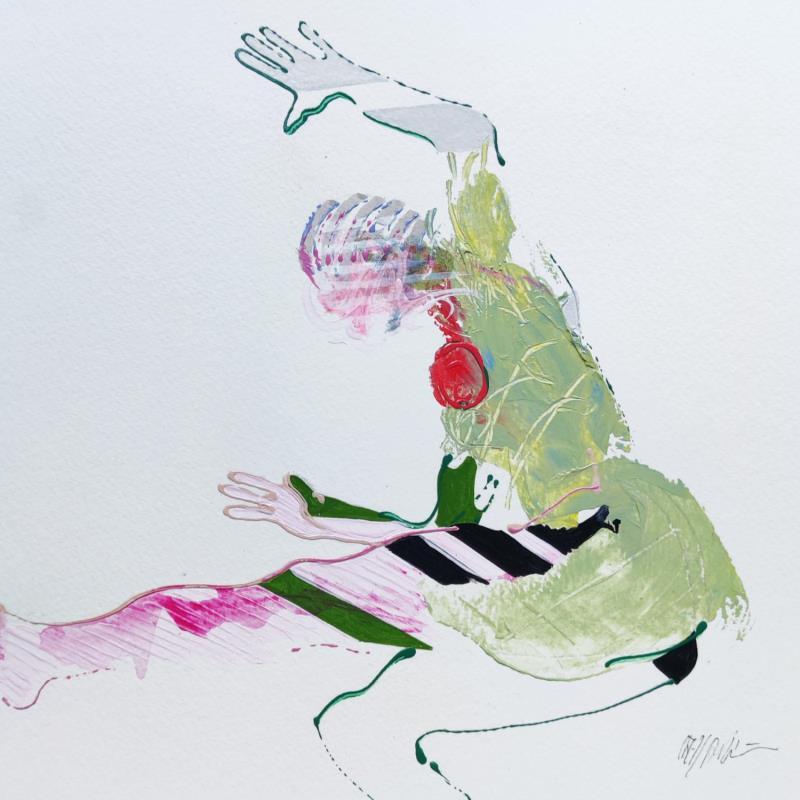 Painting Hé ! Le vert tige by Cressanne | Painting Figurative Acrylic, Ink Nude