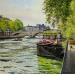 Gemälde Paris, l'ile St Louis von Decoudun Jean charles | Gemälde Figurativ Urban Aquarell