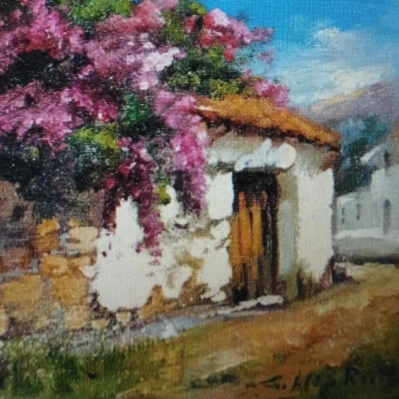 Painting Rincón de Alcazar by Cabello Ruiz Jose | Painting Realism Oil Architecture, Nature