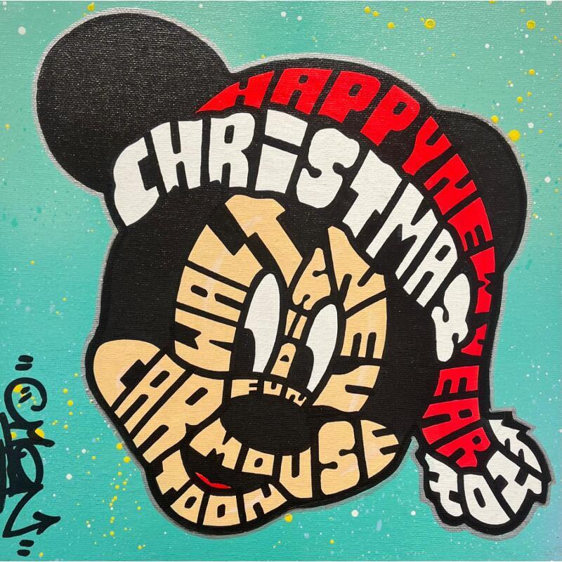 Painting MICKEY FACE X-MAS HAT by Cmon | Painting Pop-art Pop icons