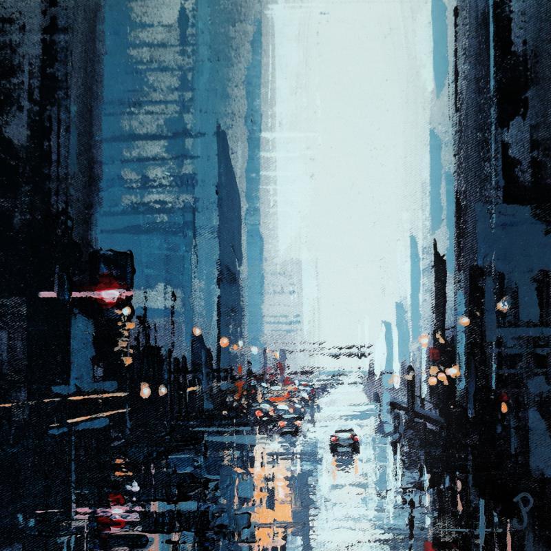Gemälde NYC lonely car von Poumès Jérôme | Gemälde Figurativ Acryl Pop-Ikonen, Urban