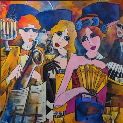 Painting Cocktail musical by Fauve | Painting Figurative Acrylic, Oil, Wood Life style