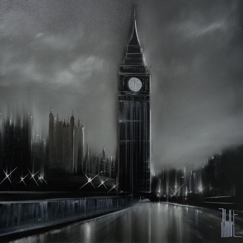 Peinture A l'ombre de Big Ben par Guillet Jerome | Tableau Figuratif Huile Urbain