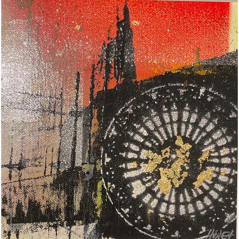 Painting Red Spirit Cathédrale Strasbourg by Horea | Painting Figurative Urban Oil