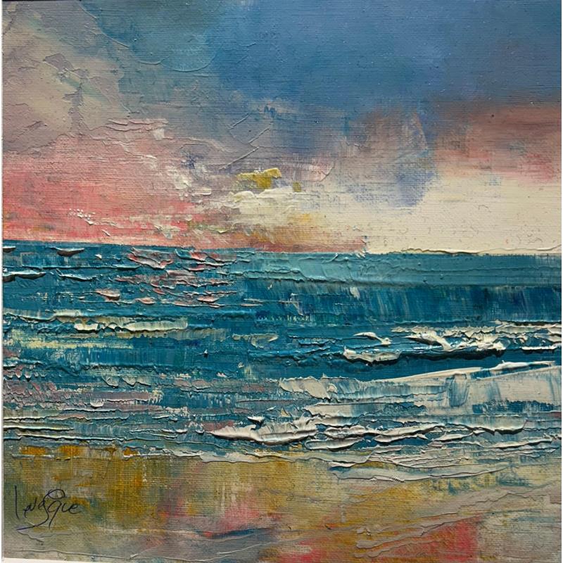 Peinture Les vagues douces par Levesque Emmanuelle | Tableau Abstrait Paysages Marine Nature Huile