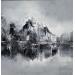 Gemälde Black melody von Levesque Emmanuelle | Gemälde Abstrakt Landschaften Urban Architektur Öl