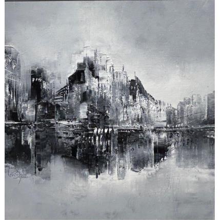 Painting Black melody by Levesque Emmanuelle | Painting Abstract Oil Architecture, Landscapes, Urban