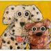 Painting Les 2 chiens by Maury Hervé | Painting Raw art Animals