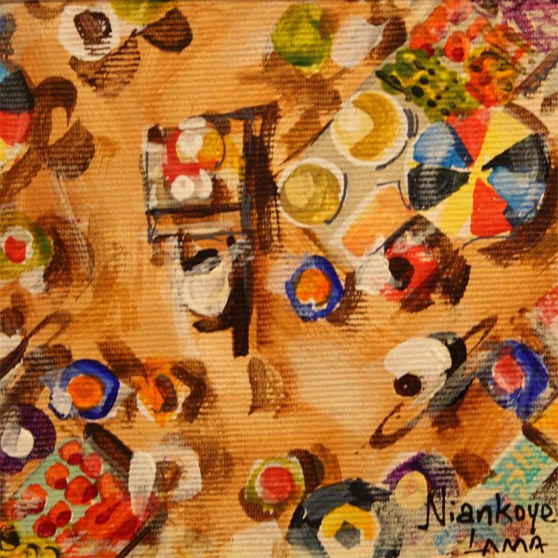 Painting Place du marché 2 by Lama Niankoye | Painting Figurative Acrylic Life style