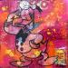 Peinture Donald 1 par Kikayou | Tableau Pop-art Graffiti Acrylique Collage