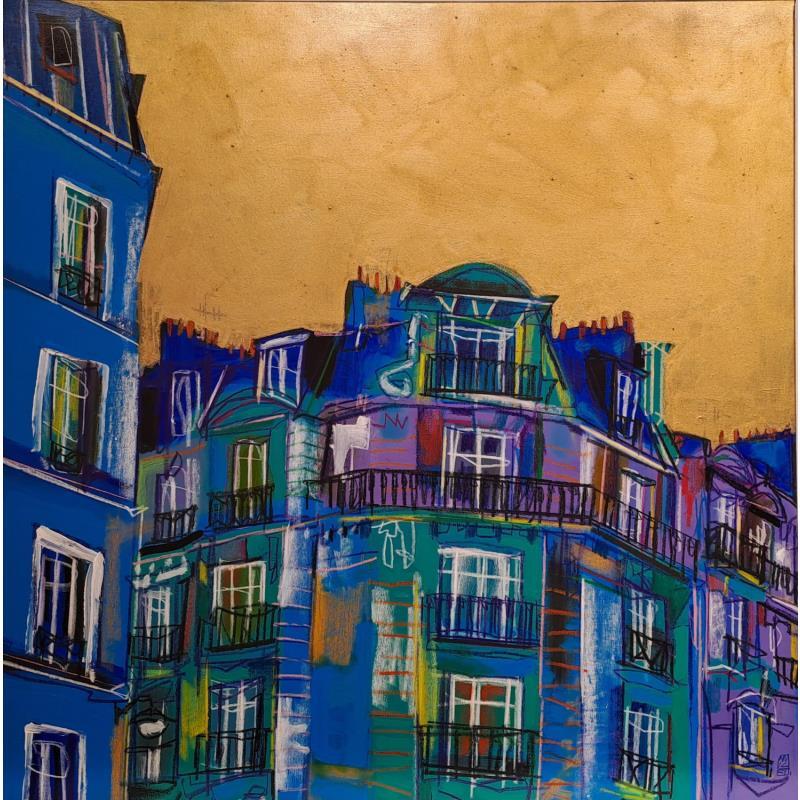 Painting Driiing! by Anicet Olivier | Painting Figurative Acrylic, Pastel Architecture, Urban