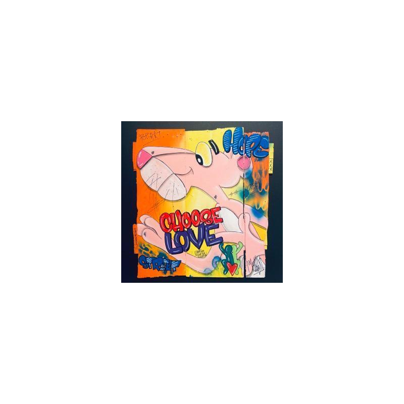 Gemälde Pink von Molla Nathalie  | Gemälde Pop-Art Acryl, Posca Pop-Ikonen