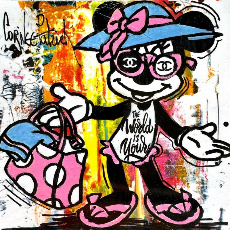Painting Minnie loves Chanel by Cornée Patrick | Painting Pop-art Graffiti, Oil Cinema, Life style, Pop icons