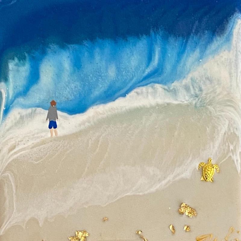 Peinture Ciel et mer en fusion par Aurélie Lafourcade painter | Tableau Figuratif Acrylique, Résine Marine, Minimaliste