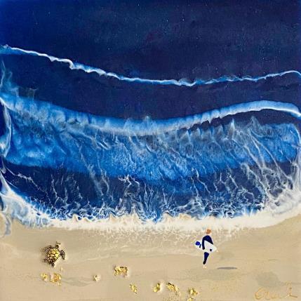 Peinture Le ballet des vagues par Aurélie Lafourcade painter | Tableau Figuratif Acrylique, Résine Marine, Minimaliste