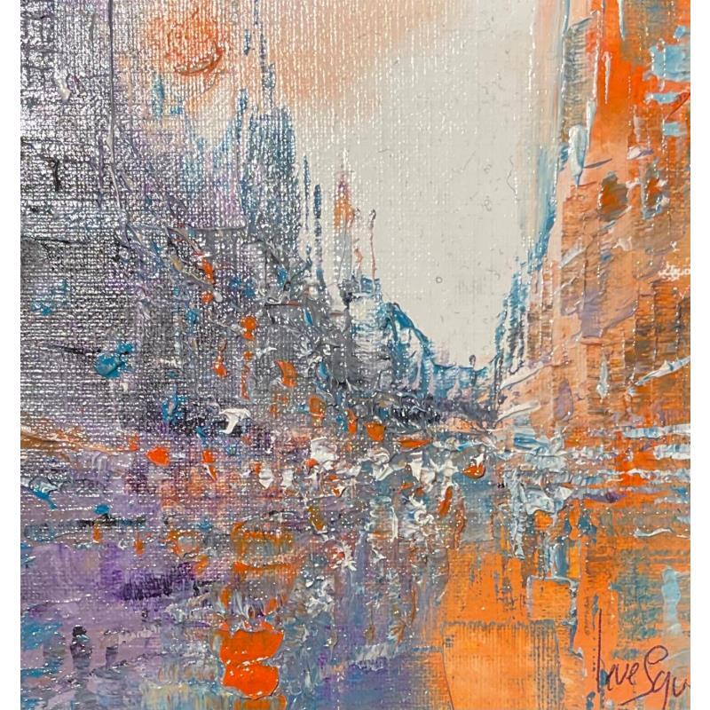 Painting Soleil orange by Levesque Emmanuelle | Painting Oil