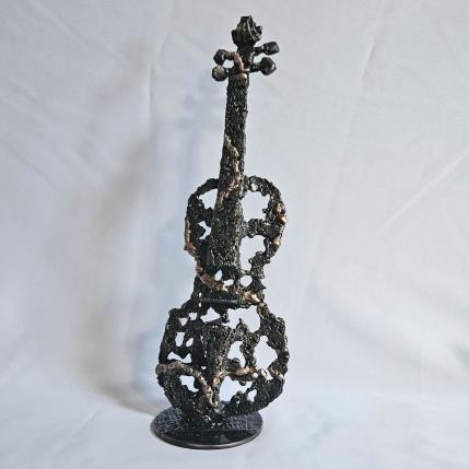Sculpture Violon oublié des dieux 7-24 by Buil Philippe | Sculpture Figurative Bronze, Metal Music