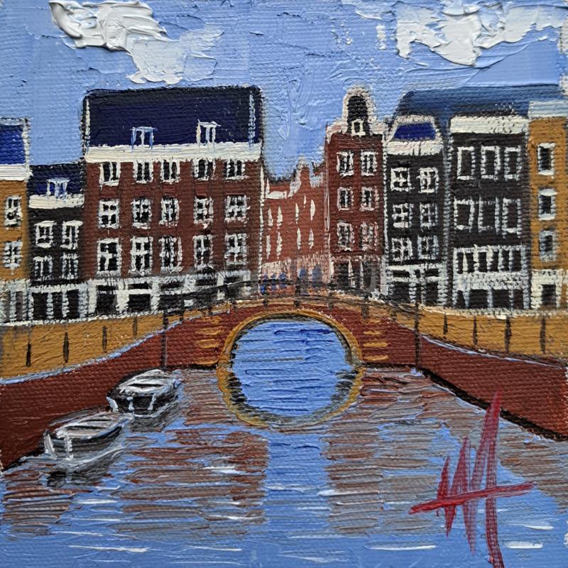 Painting Blauwburgwal view by De Jong Marcel | Painting Figurative Oil Urban