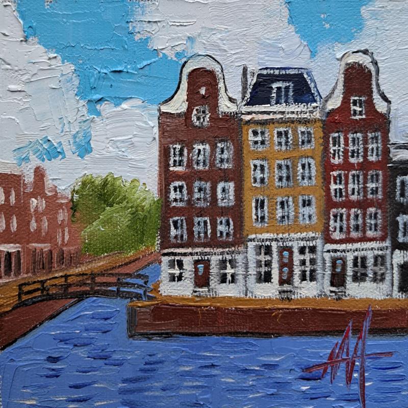 Painting Brouwersgracht ,spring by De Jong Marcel | Painting Figurative Oil Urban
