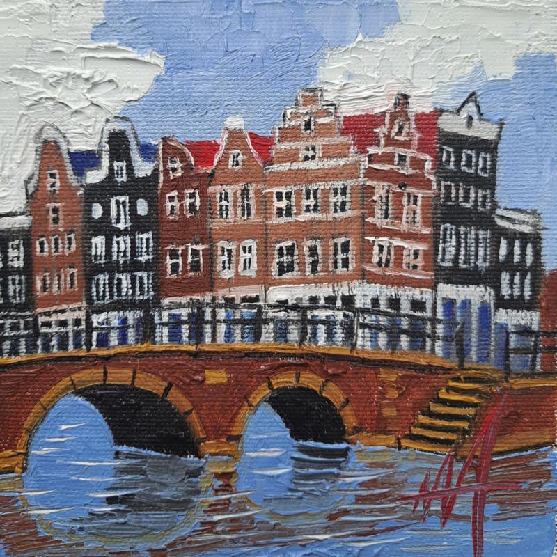 Painting Brouwersgracht view by De Jong Marcel | Painting Figurative Oil Urban