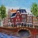 Painting Reguliersgracht view by De Jong Marcel | Painting Figurative Urban Oil