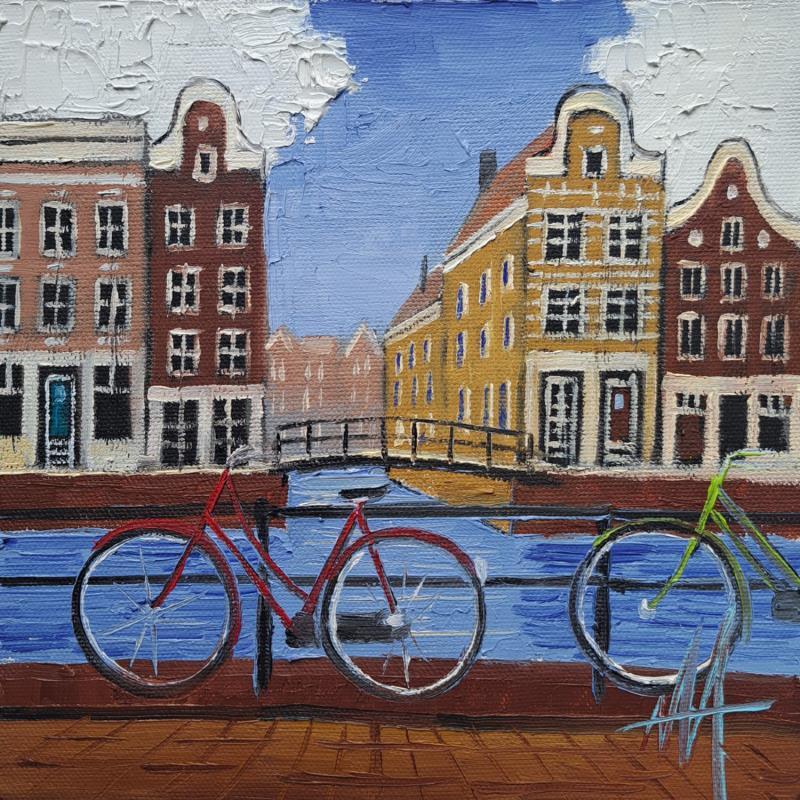 Painting Amsterdam bridges by De Jong Marcel | Painting Figurative Oil Pop icons, Urban