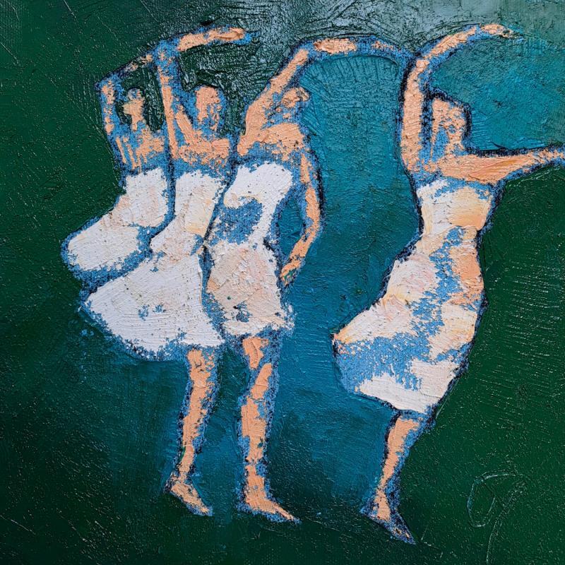 Painting Quatuor vert by Malfreyt Corinne | Painting Figurative Oil Life style, Mode, Nude