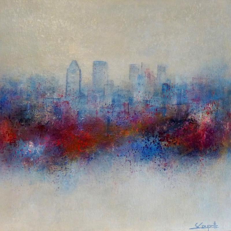 Painting Blissful Skyline by Coupette Steffi | Painting Figurative Acrylic Urban