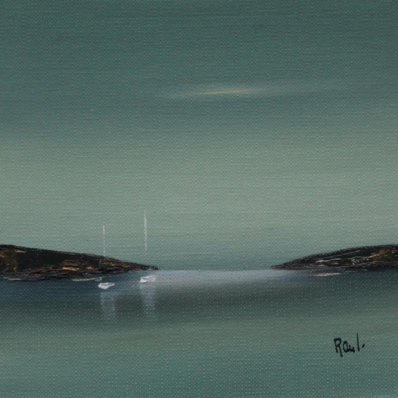 Painting Plénitude 59 by Roussel Marie-Ange et Fanny | Painting Figurative Marine Minimalist Oil