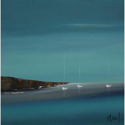 Painting Evasion 59 by Roussel Marie-Ange et Fanny | Painting Figurative Oil Marine, Minimalist