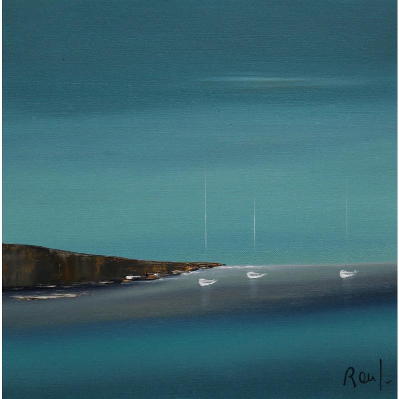Painting Evasion 59 by Roussel Marie-Ange et Fanny | Painting Figurative Marine Minimalist Oil