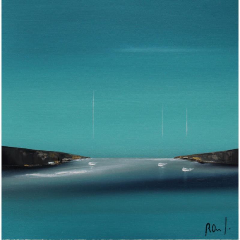Painting Plénitude 59 by Roussel Marie-Ange et Fanny | Painting Figurative Marine Minimalist Oil