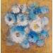 Gemälde je suis fleur bleue von Rocco Sophie | Gemälde Art brut Acryl Collage Sand
