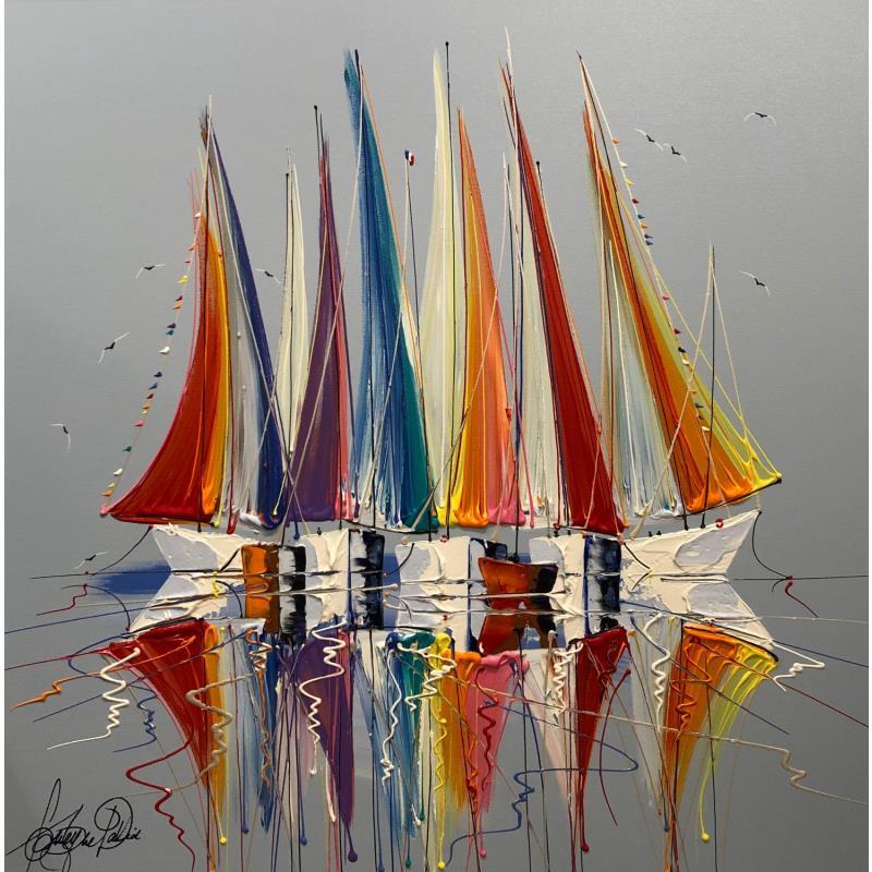 Painting Les voiles d'Aix by Fonteyne David | Painting Figurative Acrylic Marine