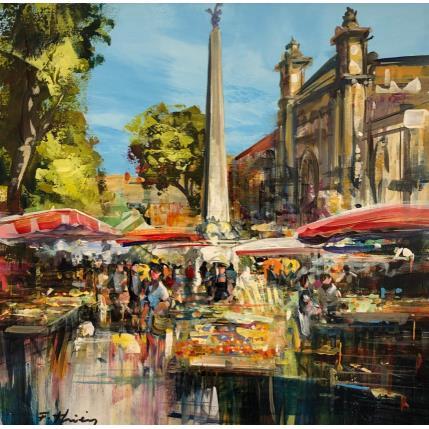 Painting Aix, Place des Prêcheurs by Frédéric Thiery | Painting Figurative Acrylic Life style, Urban