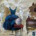 Painting Diorella by Romanelli Karine | Painting Figurative Mode Acrylic Gluing Posca Pastel