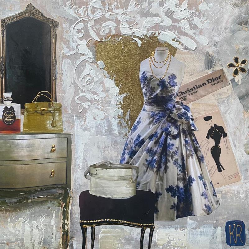 Gemälde Avril von Romanelli Karine | Gemälde Figurativ Modus Alltagsszenen Acryl Collage Posca Pastell