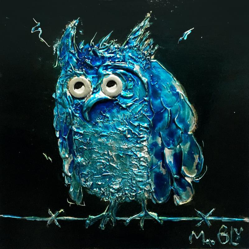 Gemälde Laborius von Moogly | Gemälde Art brut Tiere Pappe Acryl Harz Pigmente