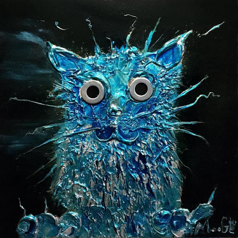 Gemälde Virilus von Moogly | Gemälde Art brut Tiere Pappe Acryl Harz Pigmente