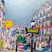 Painting Au labyrinthe des rencontres by Anicet Olivier | Painting Figurative Urban Architecture Acrylic Pastel