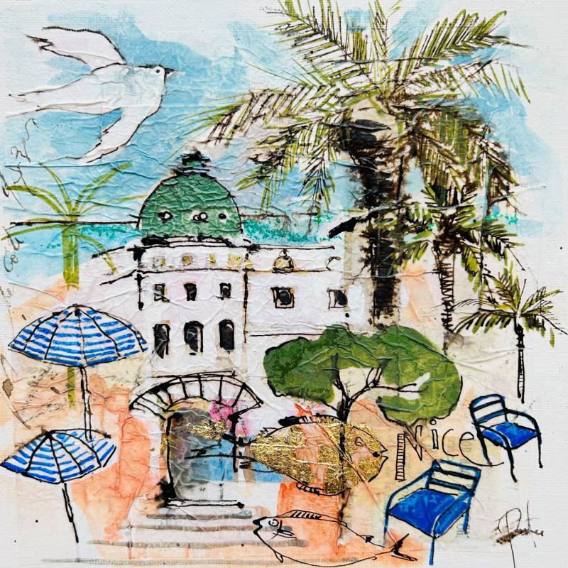 Painting Negresco stories by Colombo Cécile | Painting Figurative Acrylic, Gluing, Ink, Pastel, Watercolor Landscapes, Life style, Nature, Pop icons