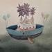Gemälde Blue boat von Masukawa Masako | Gemälde Naive Kunst Alltagsszenen Aquarell