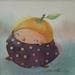 Gemälde Orange child von Masukawa Masako | Gemälde Naive Kunst Alltagsszenen Aquarell