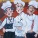 Gemälde Famous cooking team von Garilli Nicole | Gemälde Figurativ Alltagsszenen Acryl